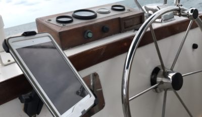 iPad being used as a hotspot on a boat